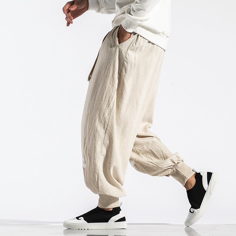 Autumn Chinese Style Large Size Men'S Casual Pants Fashion Trendy Walker Harlan Pants Loose Men'S Leggings - Image 1