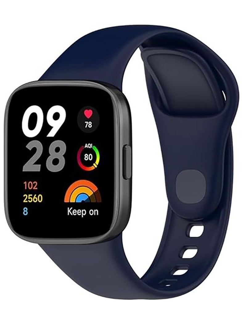 Generic Xiaomi Redmi Watch 3 Lite Soft Silicone Replacement Strap With Amazing Design - Blue  - Image 1