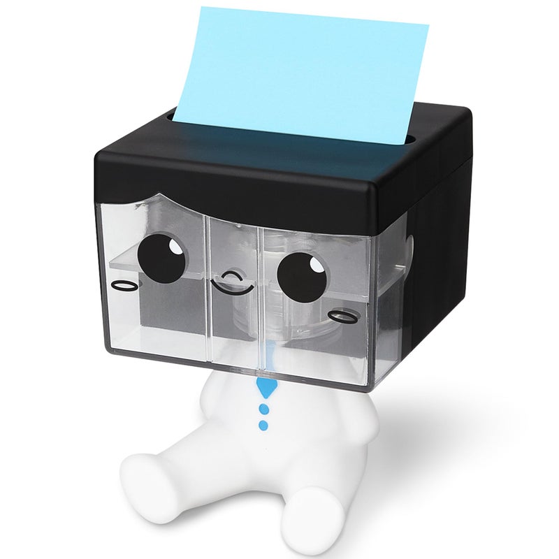 Dormercy Pop-up Notes Dispenser for Desk, Idea Boy Sticky Note Holder for Office School, Cute Office Supplies, 3x3 in, Magnetic Design, White, 1 Pack - Image 1