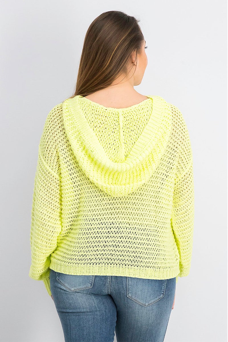 Tavik Women Hooded Long Sleeve Knitted Sweatshirt, Sunny Lime Green - Image 4