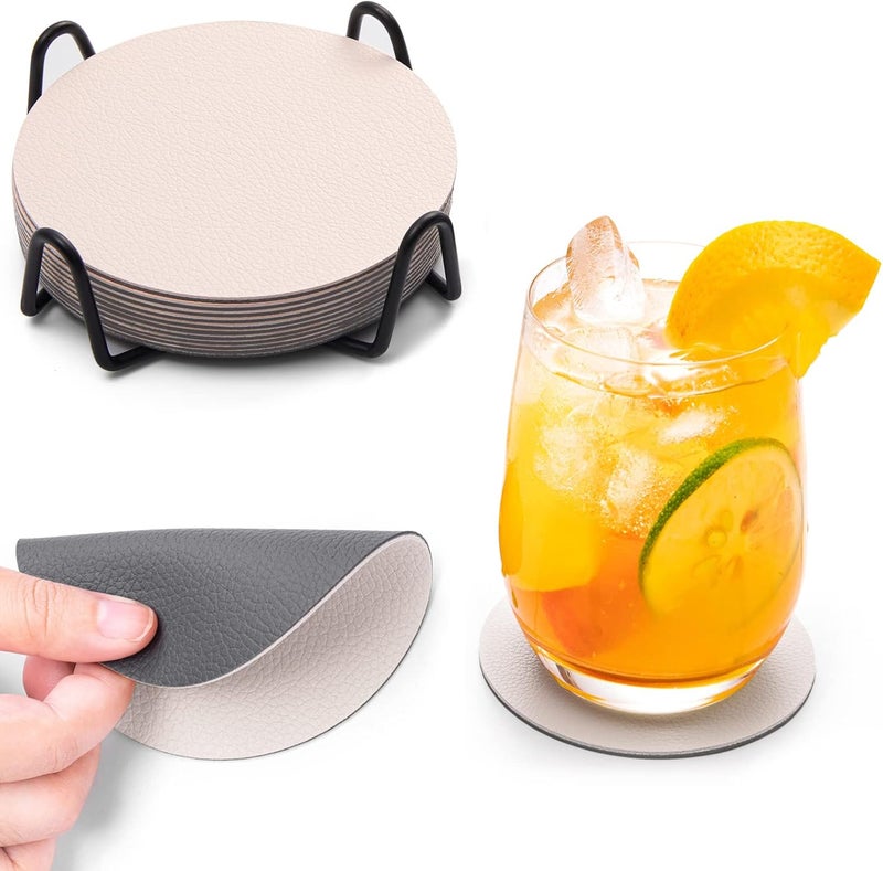 Chitomars Non-slip Coasters, Coasters Set of 12 - Round Drink Coasters Washable Plastic Double-sided Non-slippery Coasters Waterproof Coasters - Image 1