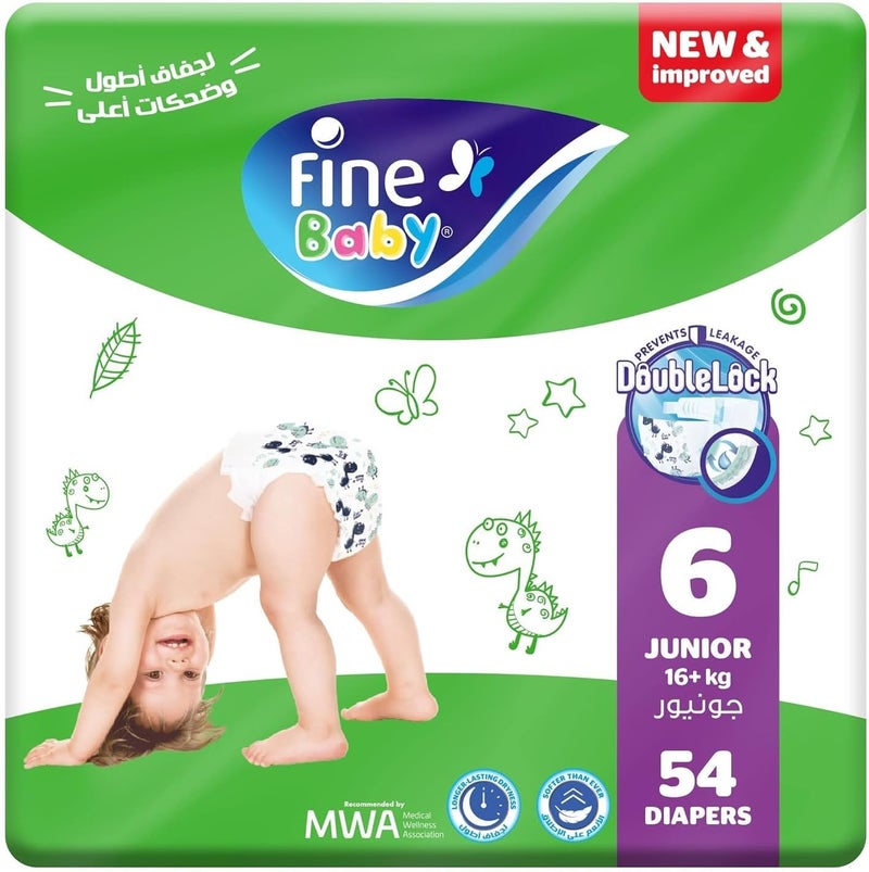 Fine Baby Diapers Size 6 - Junior, 54 Count - Image 1