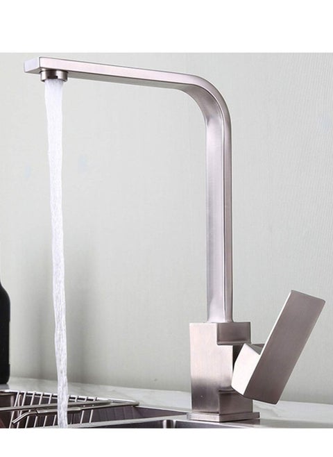 Kitchen Tap, Kitchen Sink Taps Mixer with Flexible Hoses and UK Standard Fittings, 360° Swivel Chroming Kitchen Taps, 304 Stainless Steel Brushed Faucet Basin Sink Tap