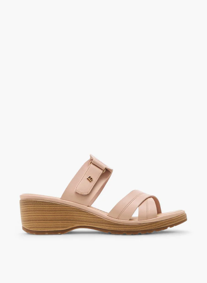 Flora Bella By Shoexpress Cross-Strap Sandals with Wedge Heel