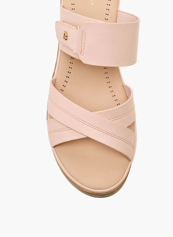 Flora Bella By Shoexpress Cross-Strap Sandals with Wedge Heel
