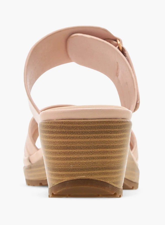 Flora Bella By Shoexpress Cross-Strap Sandals with Wedge Heel