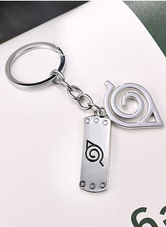 Anime keychain,Family,Stainless Steel Cartoon Keychain,Naruto Logo,Key Loss Prevention Chain,Gifts for Boys and Girls,Car Pendant Keyring,Male and Female Key Organizer Keyring