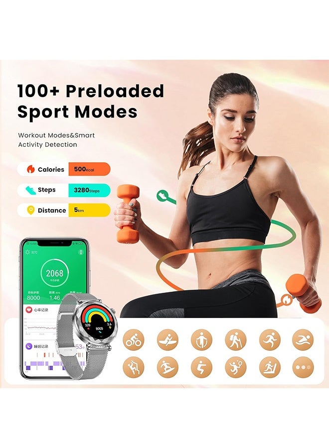 RollsTimi  Women's Smartwatch Ultra Thin 1.19 Inch Touchscreen - Bluetooth Calls, 180 mAh 100+ Sports Modes, Sleep Monitor, Pedometer, IP68, Compatible Sports Watch - Image 3