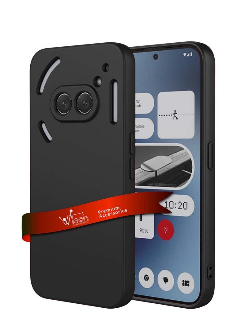 Wtech Nothing Phone (2a) 5G 2024 / Nothing Phone (2a) Plus Liquid Silicone with Lens Hole Case Cover - Black - Image 1