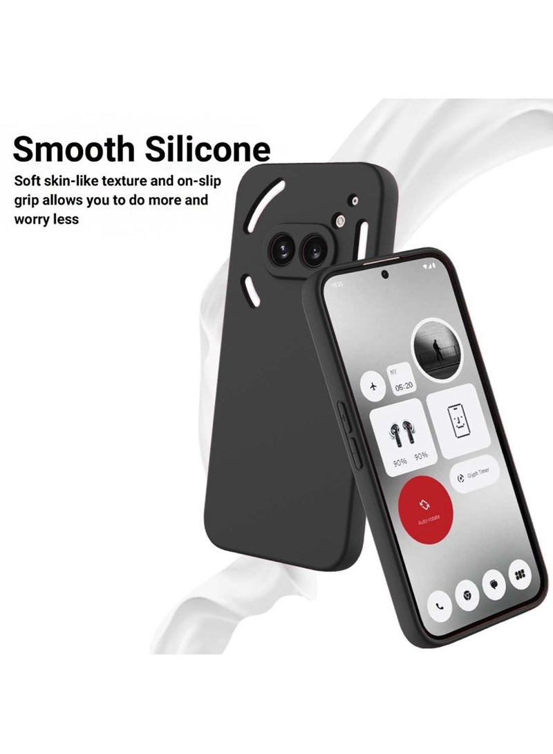 Wtech Nothing Phone (2a) 5G 2024 / Nothing Phone (2a) Plus Liquid Silicone with Lens Hole Case Cover - Black - Image 3