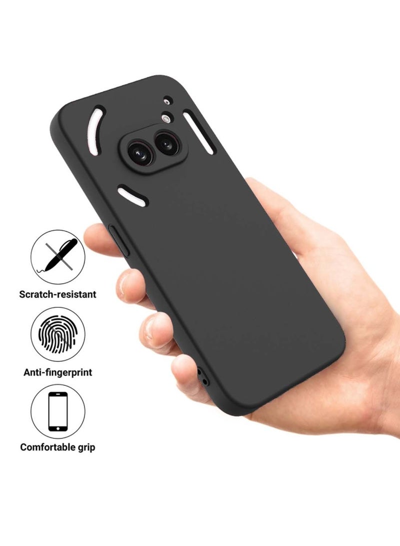 Wtech Nothing Phone (2a) 5G 2024 / Nothing Phone (2a) Plus Liquid Silicone with Lens Hole Case Cover - Black - Image 2