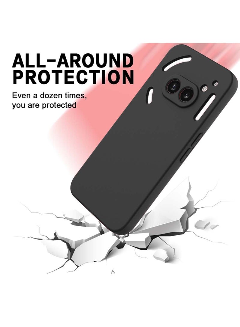 Wtech Nothing Phone (2a) 5G 2024 / Nothing Phone (2a) Plus Liquid Silicone with Lens Hole Case Cover - Black - Image 5