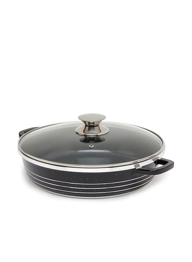 DESSINI Non-Stick Shallow Casserole Pot Black/Clear 28cm - Image 3