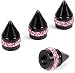 ToBeQueen Bling Pink Tire Valve Caps 4 Pack Handmade Crystal Rhinestone Valve Stem Covers Universal Dustproof Bling Car Accessories for Women for CarSUVMotorcycleBikePink - Image 2