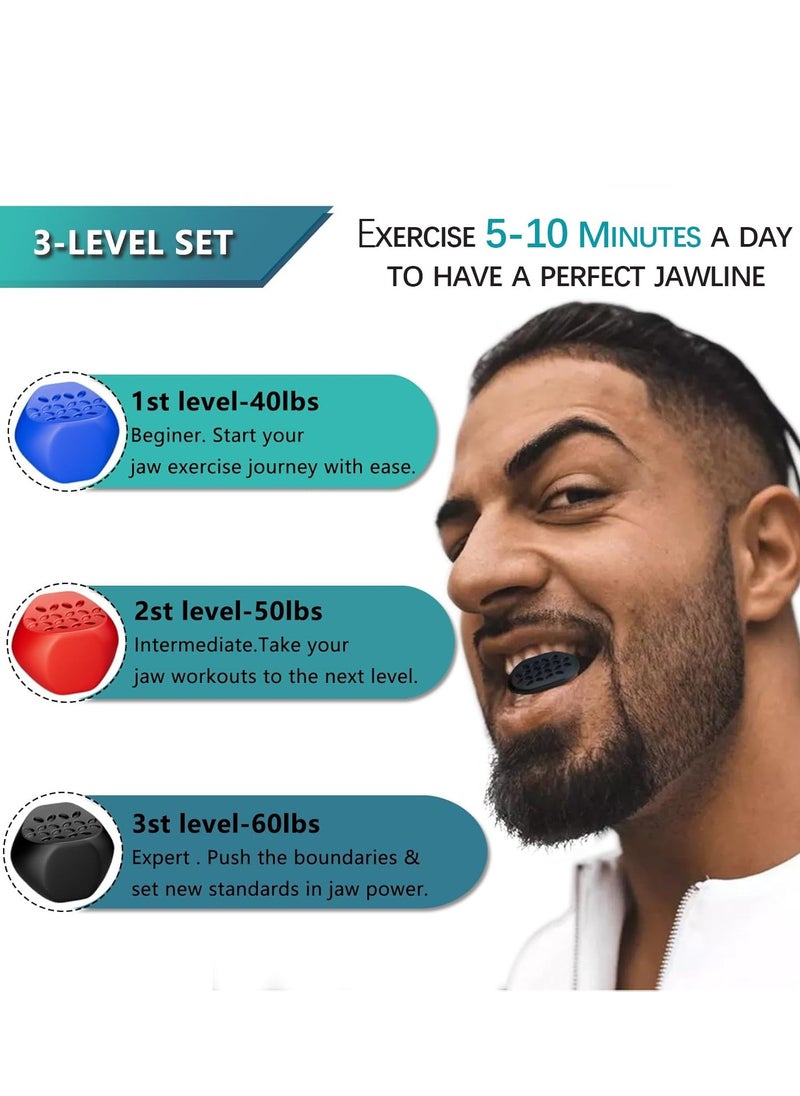 spa luxetique - Powerful Jaw Trainer, Define Your Jawline, Slim and Tone Your Face, 3 Different Resistance Levels, Double Chin Reducer Eliminator, Look Younger, Silicone material is safer(6 Pcs) - Image 1