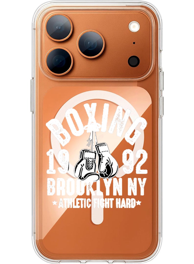 Theodor Magnetic Case for Apple iPhone 17 Pro Max Compatible with MagSafe Wireless Charging, Shockproof Phone Bumper Cover - Boxing Brooklyn - White - Image 1