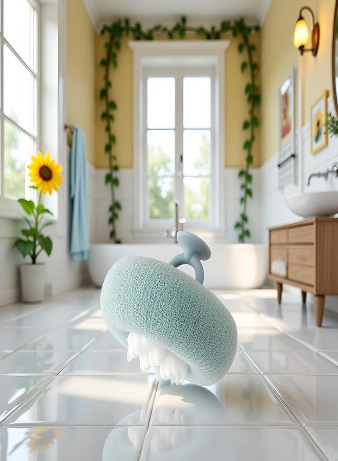 Bwexxt Lightcyan Suction Cup Bath Ball, Sunflower Suction Cup Bath Ball,Sunflower Exfoliating Body Scrubber, Bath Sponges Bath Sponge for Women and Men Shower Loofah Sponge - Image 4