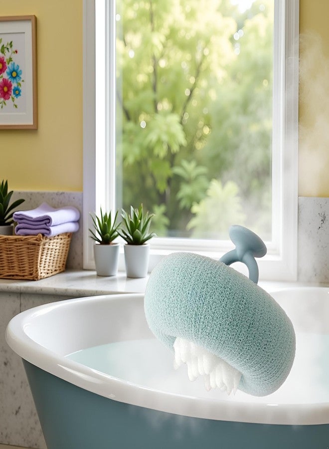 Bwexxt Lightcyan Suction Cup Bath Ball, Sunflower Suction Cup Bath Ball,Sunflower Exfoliating Body Scrubber, Bath Sponges Bath Sponge for Women and Men Shower Loofah Sponge - Image 5