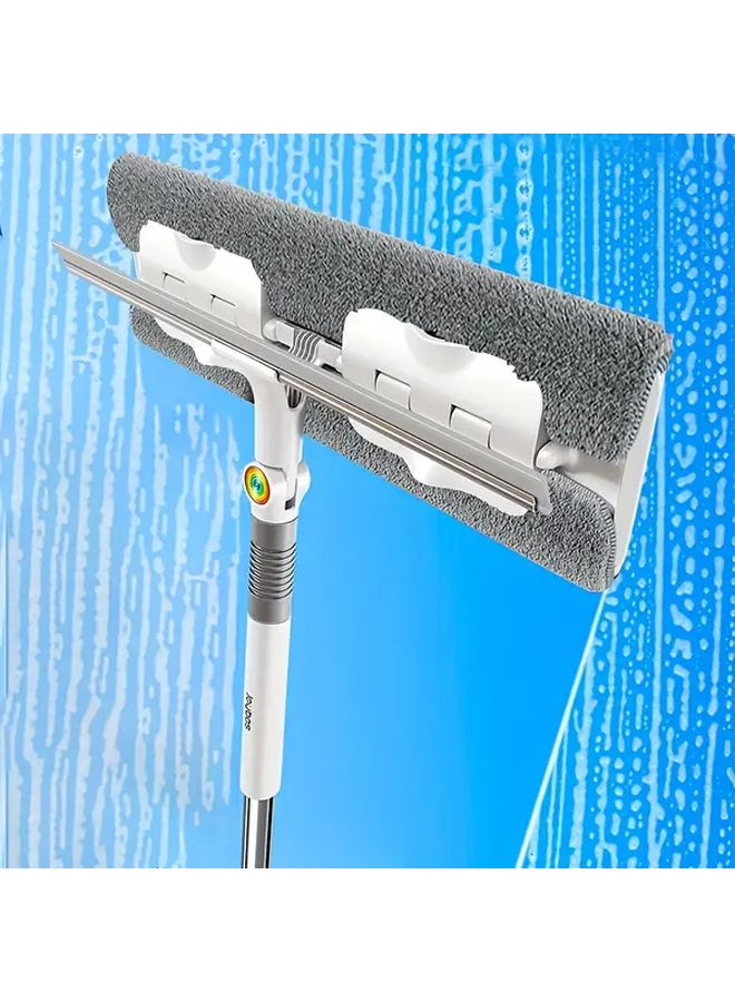 أداة تنظيف النوافذ 2 في 1 مع لوحة رأس دوارة من مادة البولي بروبيلين وعصا تمديد لجدران الزجاج - Image 2