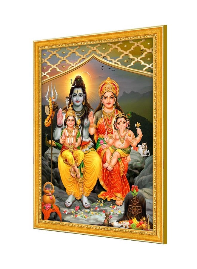 999STORE Lord Shiva Parivar Photo Painting With Photo Frame For Temple/Mandir Shiva Parivar Photo Frame (MDF & Fiber_12X18 Inches) GodSZ20177 - Image 3