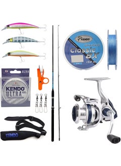 Yek Outdoor Yekoutdoor Spin Fishing Rod Set Okuma G-Power Spin 9' 270CM 7-35 gr 2 Piece Spin Rod&okuma ARIA-3000A Painting Silver 1bb Fishing Reel  - Image 1