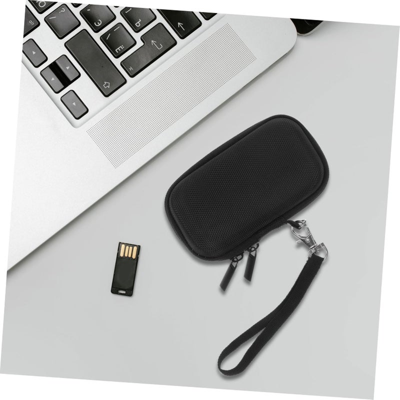 Black Portable Earphone Organizer Bag Zipper Travel Storage Case for Headphones Data Cables - Image 5