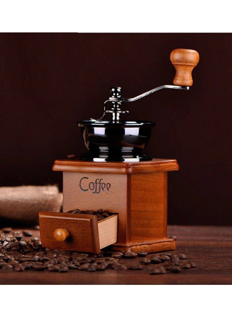 Generic - Manual coffee or nutmeg grinder. A classic coffee grinder equipped with a drawer and a strong handle for grinding - Image 1