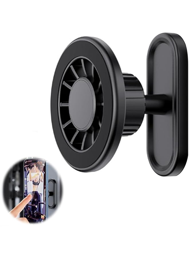 Green Tiger Magnetic Phone Mount for Gym, 360° Rotating Adjustable Phone Holder for 4.7-7 Inch Smartphones, Portable, Secure, Comes with Magnetic Ring for Non-Magnetic Phone - Image 1