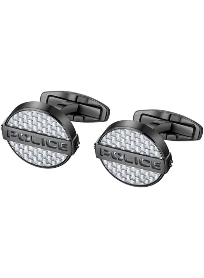 POLICE With Silver Fibre Cufflinks
