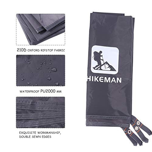 Hikeman Tent Footprint - Waterproof Camping Tarp, Heavy Duty Tent Floor Saver, Ultralight Ground Sheet Mat for Hiking, Backpacking, Hammock, Beach - Storage Bag Included(L-83”x71”) - Image 4