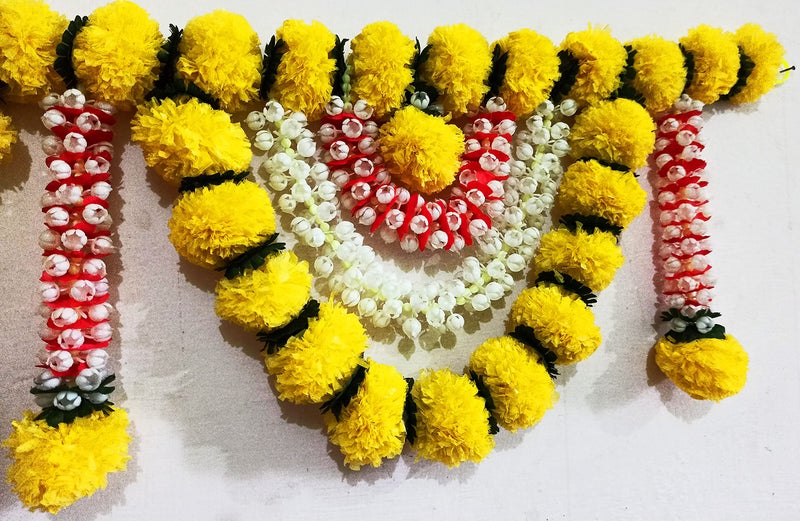 afarza Artificial Marigold Flower Toran Garlands Handmade Bandhanwar Door Entrance Hanging Hometraditional Wall Decoration Diwali, 40Inches - Image 3