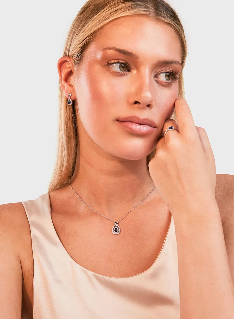 باكلي لندن Sapphire Heart Pear-Drop Pendant