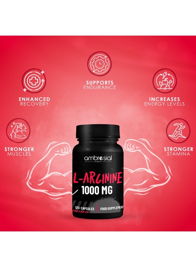 أمبروسيال مكمل أمبروسيل إل-أرجينين - تركيبة قوية ١٠٠٠ لنمط حياة نشط ودعم غذائي | ١٢٠ كبسولة - Image 2