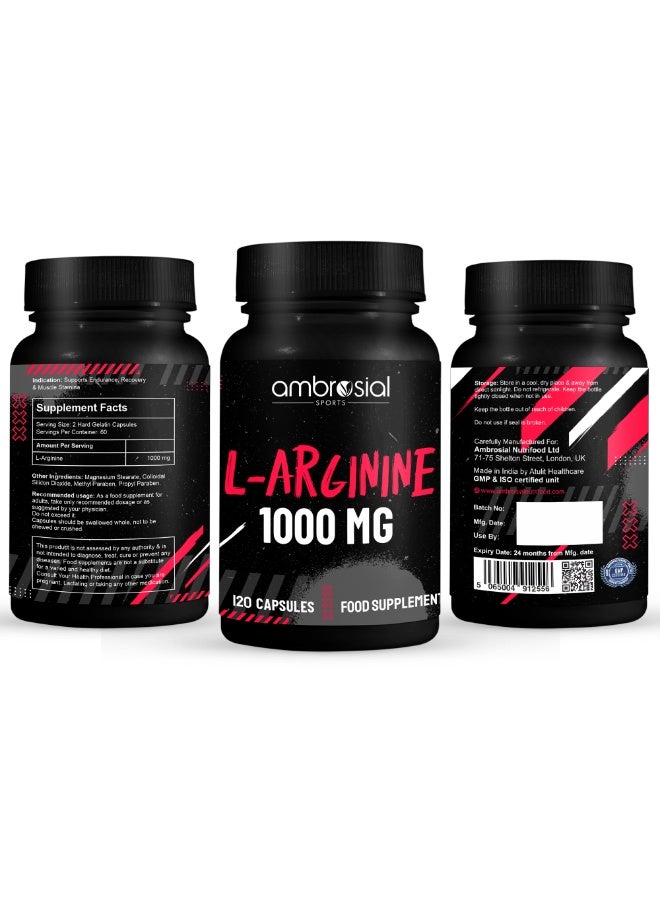 Ambrosial L-Arginine Capsules 1000mg 120'S