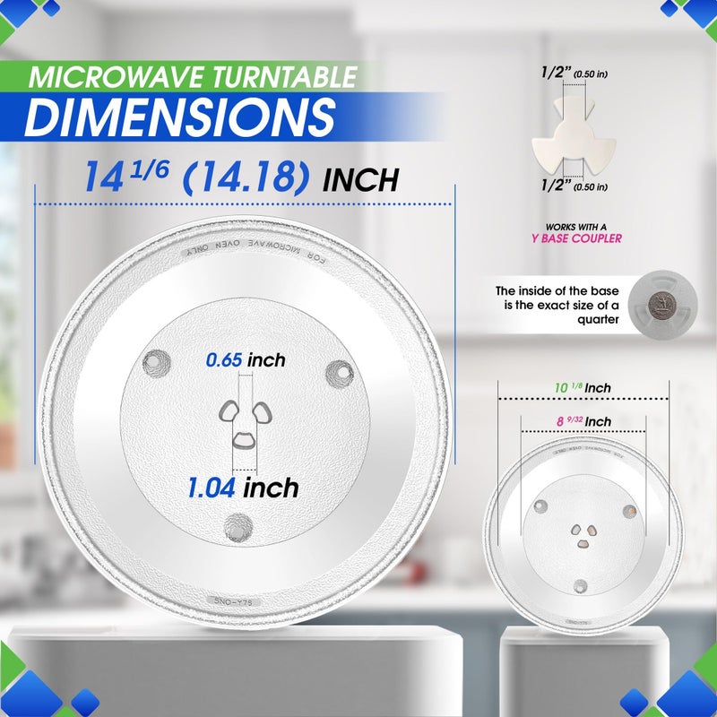 Bagean Microwave Plate Replacement 14 1/8 inch Fits W10531726 Whirlpool Microwave Glass Plate - Exactly Replaces Rotating Microwave Turntable Plate - Durable Oven Dish Tray For Better Cooking And Reheating - Image 3
