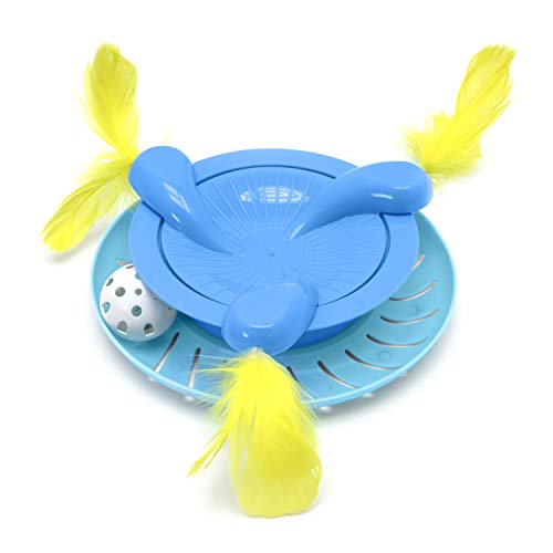 Kitty City Swat Track Cat Toy, 3 Toys in 1 Cat Toy, Cat Ball Track with Feathers - Image 1
