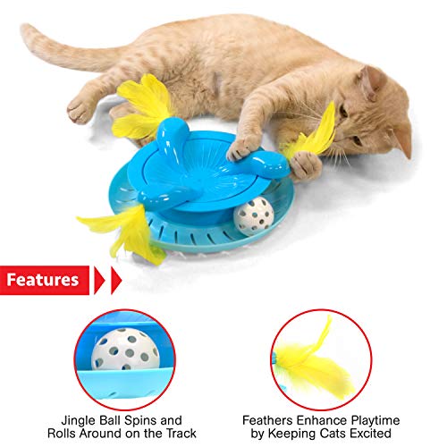 Kitty City Swat Track Cat Toy, 3 Toys in 1 Cat Toy, Cat Ball Track with Feathers - Image 4
