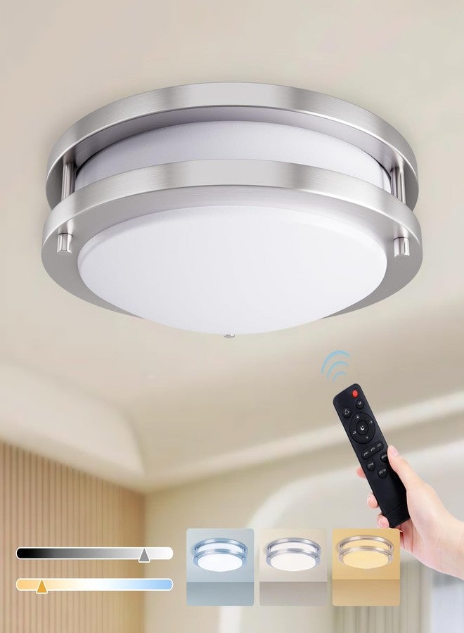 Kalium LED Ceiling Light with Remote 10 Inch Flush Mount Ceiling Light Fixture, 18W 3000K-6000K Adjustable Color Temperature, Dimmable Lighting Fixtures for Kitchen Bedroom. Hardwired - Image 1