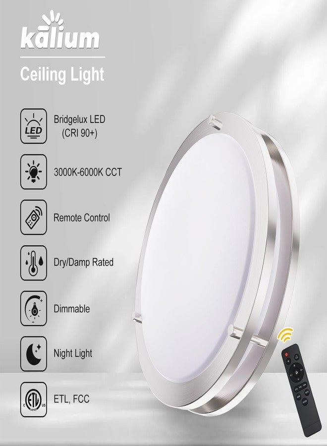 Kalium LED Ceiling Light with Remote 10 Inch Flush Mount Ceiling Light Fixture, 18W 3000K-6000K Adjustable Color Temperature, Dimmable Lighting Fixtures for Kitchen Bedroom. Hardwired - Image 3