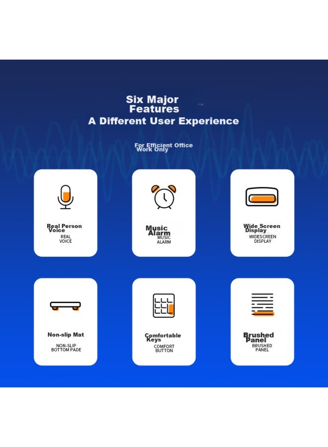 Deli Digit Large Screen Voice Calculator With Alarm Clock And Calendar Functions, Student/office Mental Math, Large Gold, 1542a, 211x154x41mm - Image 1