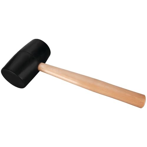 Performance Tool 1466 Durable Hard Rubber Head Mallet with Ergonomic Wood Handle for Woodworking, Construction and DIY Projects - Image 1