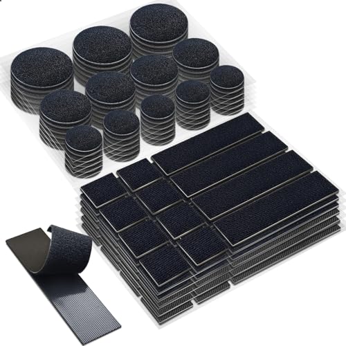 Tikfoam Heavy Duty Hook and Loop Strips with High Adhesive, and Square Circle, Strong Mounting Tape for Home, Outdoor or Office Use, Black 72 Sets - Image 1