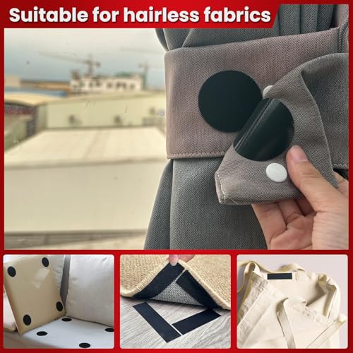 Tikfoam Heavy Duty Hook and Loop Strips with High Adhesive, and Square Circle, Strong Mounting Tape for Home, Outdoor or Office Use, Black 72 Sets - Image 5