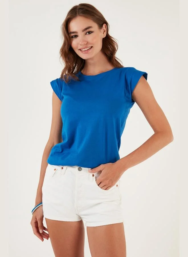 Lela Lela Cotton Crew Neck Sleeveless T-Shirt Women's T-SHIRT 5864019