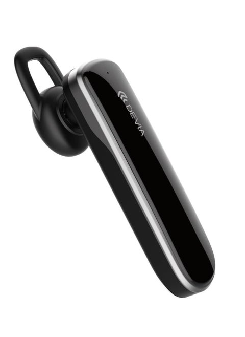 Bluetooth 4.2 earphone with multi-point feature that allows you to connect two phones at the same time from Devia - operating distance is 10 meters.