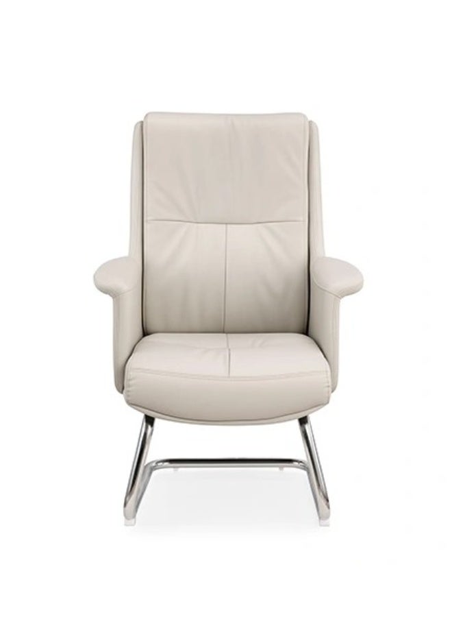 NEO FRONT FURNITURE Visitor Office Chair – Leather Executive Guest Chair with Fixed Aluminum Base (No Wheels) for Office, Meeting Room & Reception Use C376 - Image 4