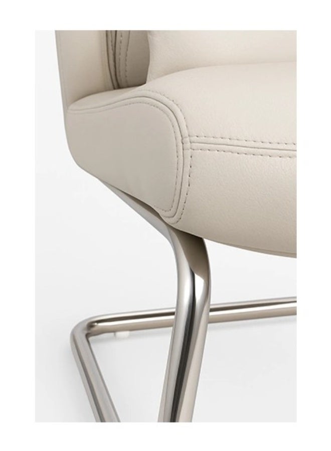 NEO FRONT FURNITURE Visitor Office Chair – Leather Executive Guest Chair with Fixed Aluminum Base (No Wheels) for Office, Meeting Room & Reception Use C376 - Image 5