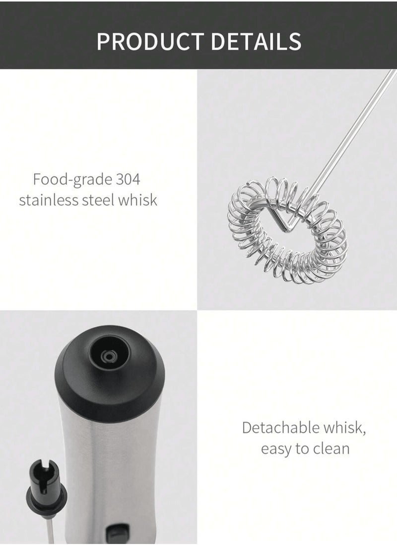 Generic Milk Frother Coffee Blender Strong and Fast Foaming High-quality Stainless Steel Blender Portable Milk Frother for Family Restaurants Schools Hotels Travel  - Image 4