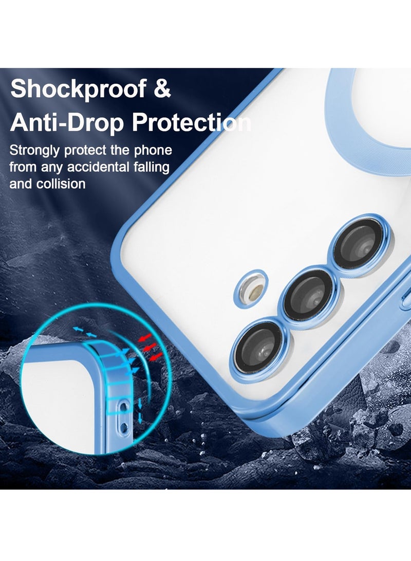 Case for Samsung Galaxy S24 Magnetic Mobile Phone Case [with Camera Protection], Compatible with MagSafe Protective Case, Clear Never Yellowing TPU Thin Soft Silicone Transparent Shockproof - Image 2