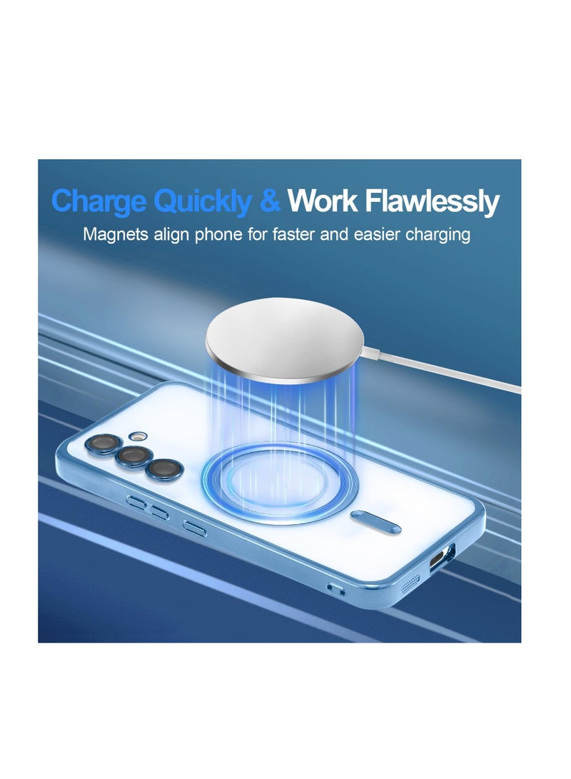 Case for Samsung Galaxy S24 Magnetic Mobile Phone Case [with Camera Protection], Compatible with MagSafe Protective Case, Clear Never Yellowing TPU Thin Soft Silicone Transparent Shockproof - Image 4